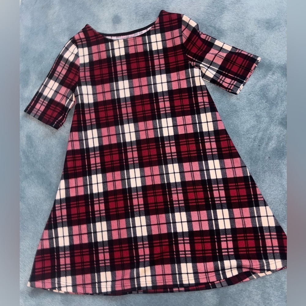 Harlow Plaid Dress in Red, Pink, and White
